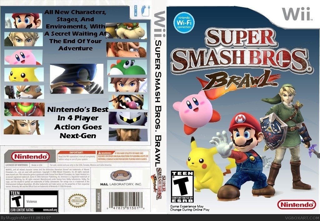 Viewing Full Size Super Smash Bros. Brawl Box Cover