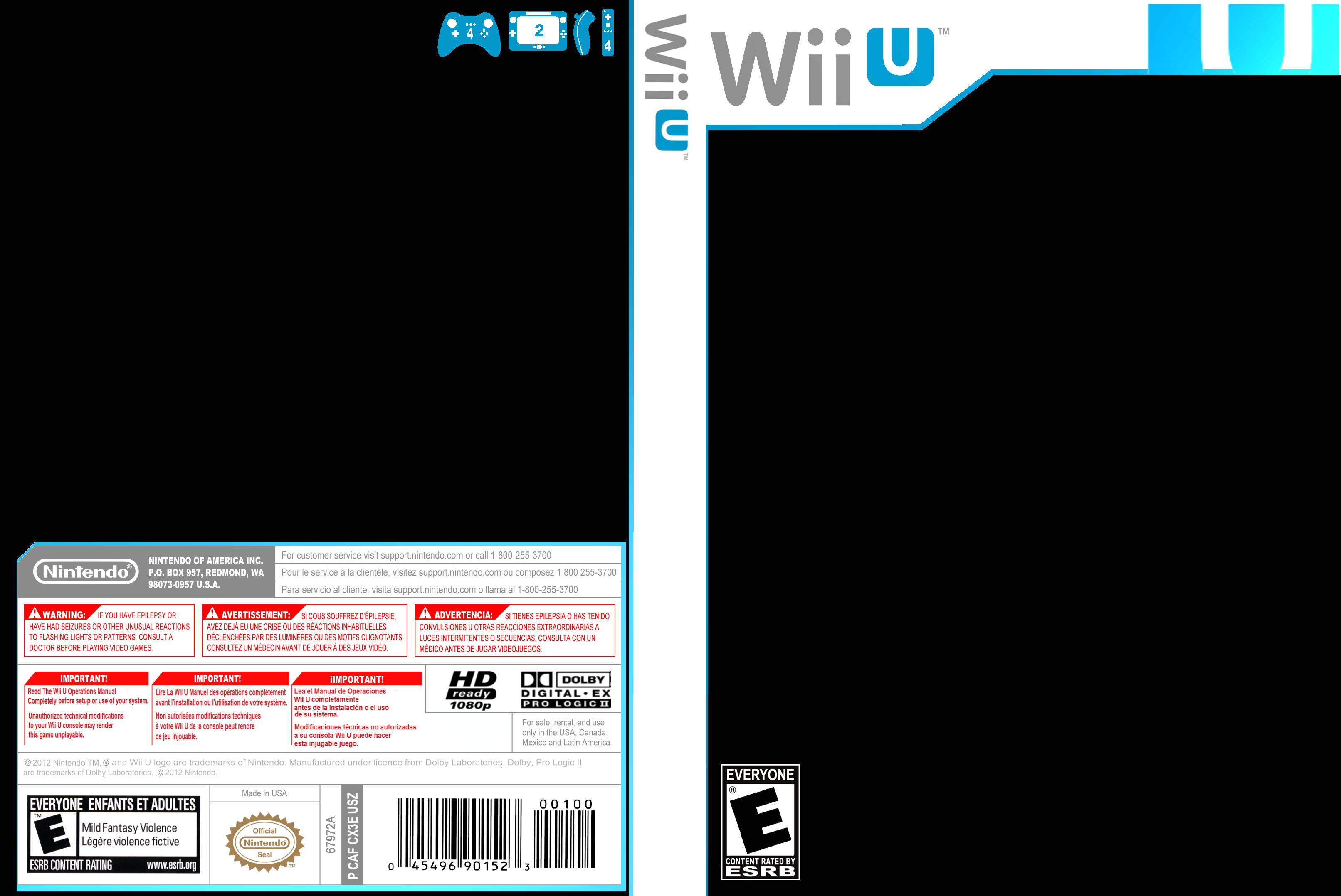 Wii U Case template box cover