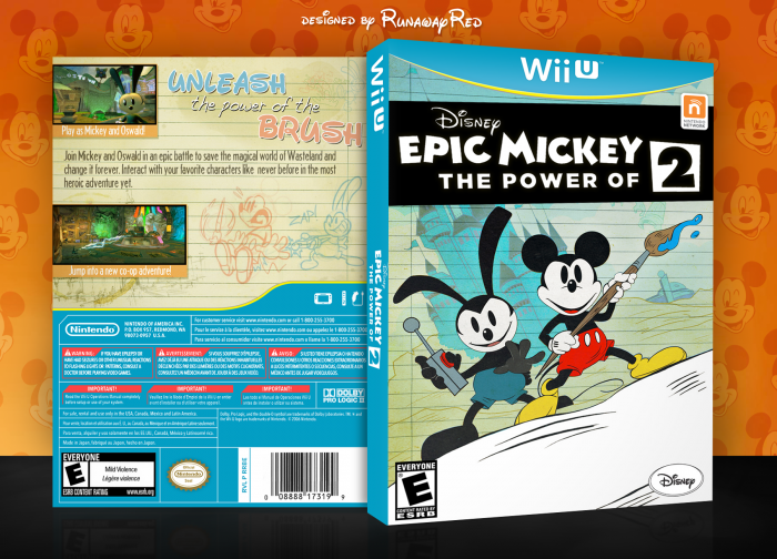 Epic Mickey 2: The Power of Two Wii U Box Art Cover by RunawayRed