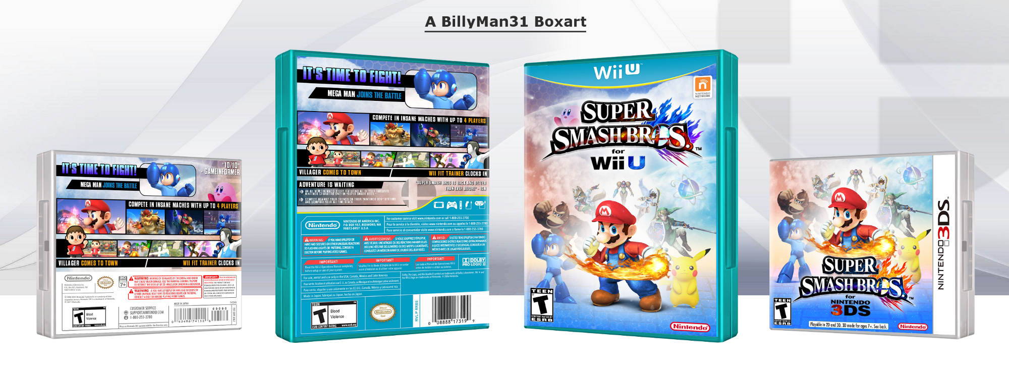 Super Smash Bros for Wii U and 3DS box cover