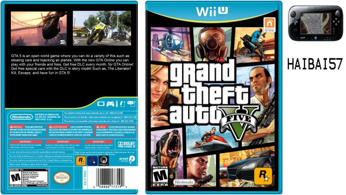 stoomboot Reparatie mogelijk Voor een dagje uit Grand Theft Auto 5 Wii U Box Art Cover by haibai57