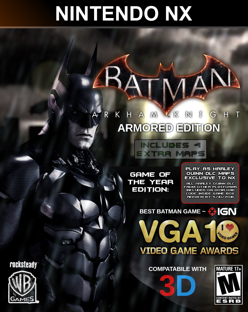 Batman: Arkham Knight Armored Edition Wii U Box Art Cover by donnyfan