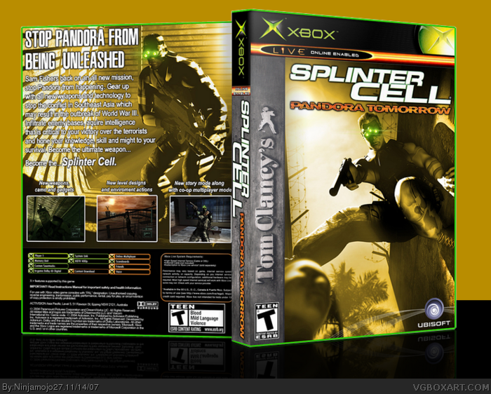 Tom Clancy's Splinter Cell: Pandora Tomorrow box art cover