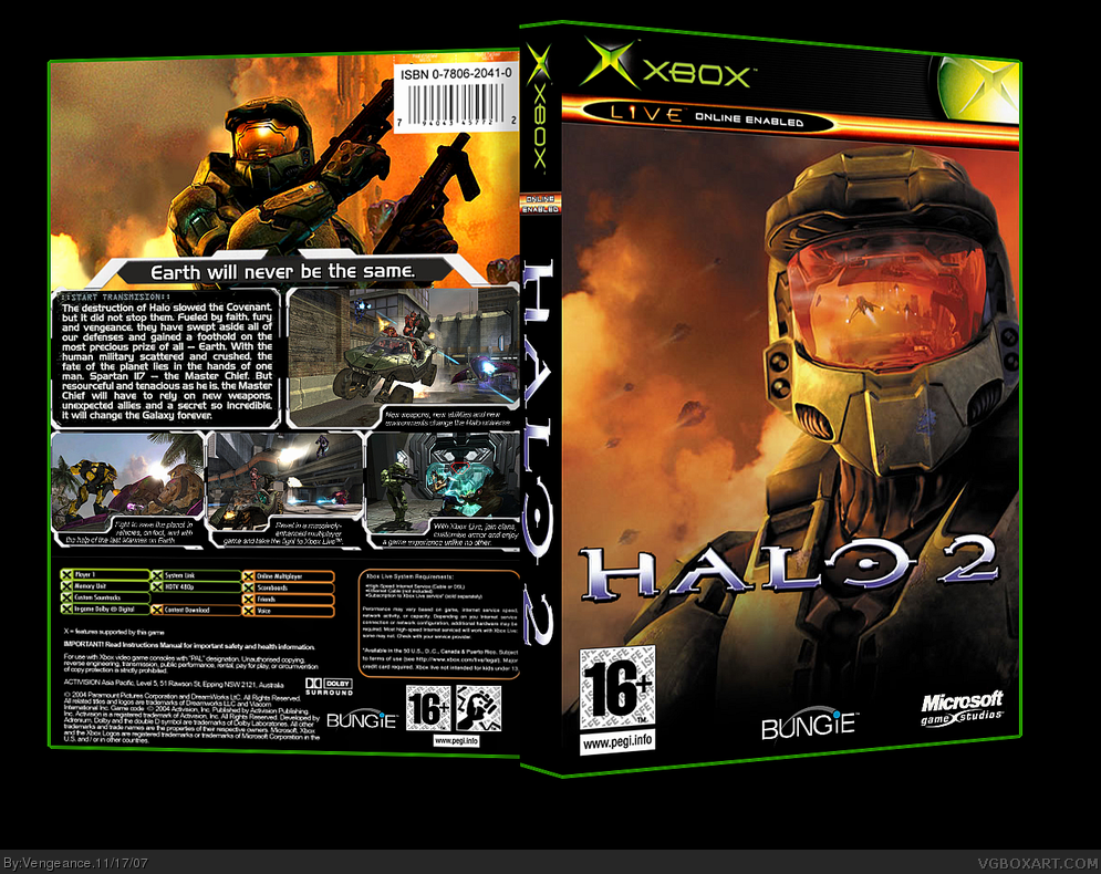 Viewing full size Halo 2 box cover
