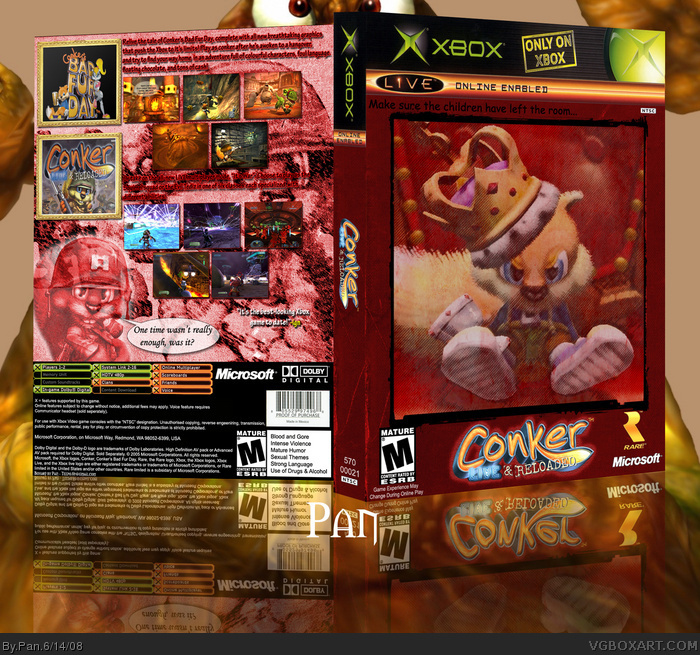 Conker: Live and Reloaded Xbox Box Art Cover by Pan