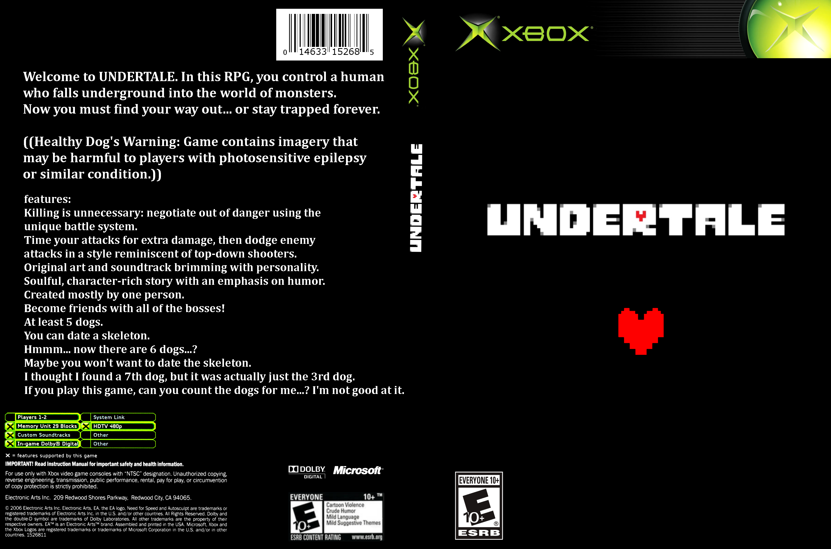 Undertale box cover. 