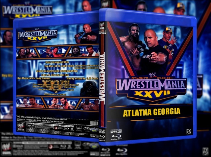 Wrestlemania 27 Blu Ray Cover box art cover